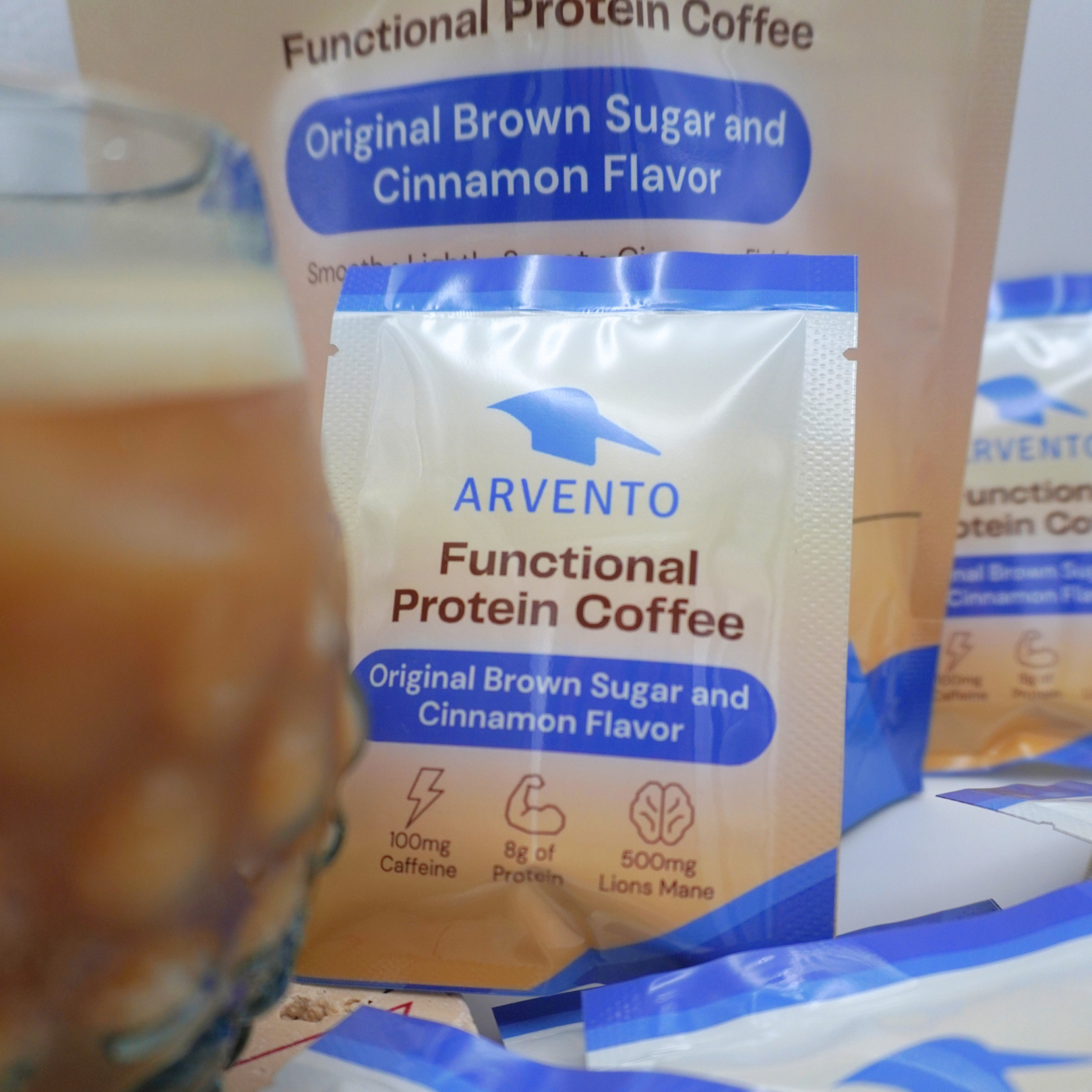 Arvento Functional Protein Coffee Original Brown Sugar and Cinnamon 10-Pack
