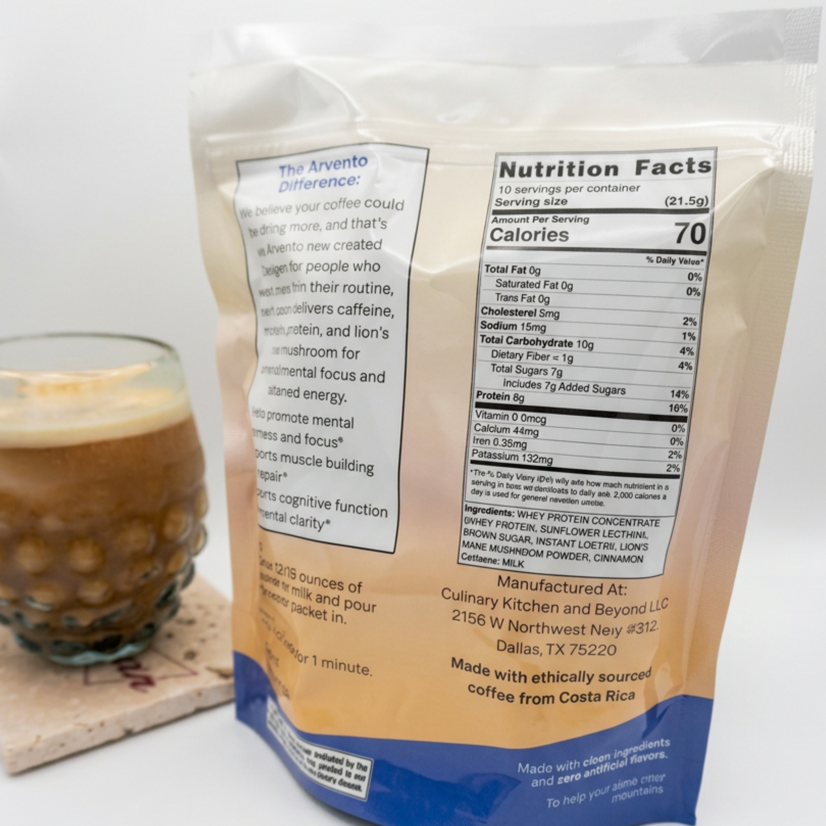 Arvento Functional Protein Coffee Original Brown Sugar and Cinnamon 10-Pack