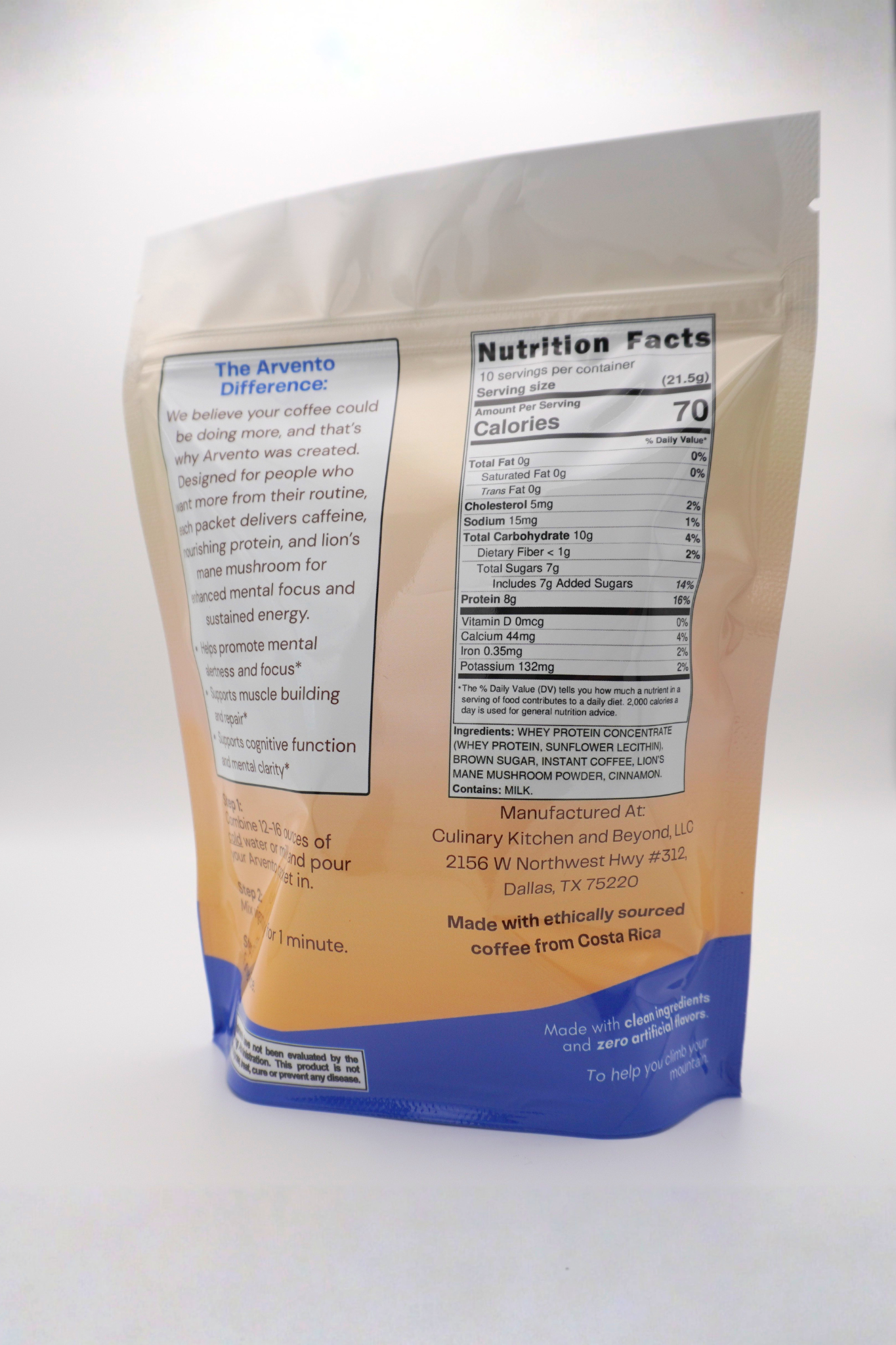 Arvento Functional Protein Coffee Original Brown Sugar and Cinnamon 10-Pack